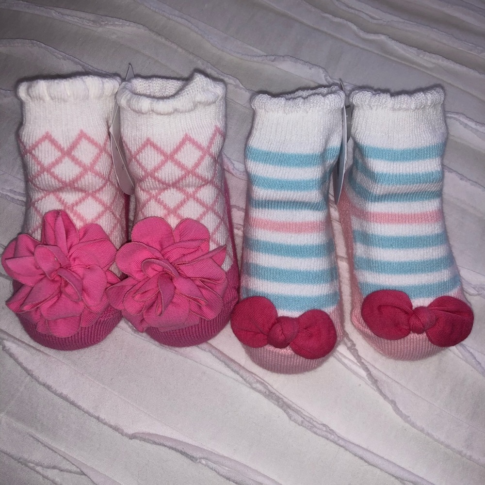 Mudpie Baby Girl Sock Slippers